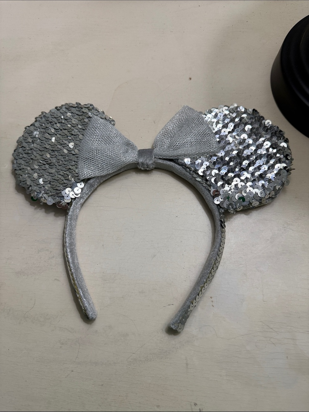 Silver Sequin Minnie Ears Headband